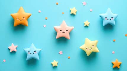 Cheerful Starry Sky: A Delightful Pastel Arrangement