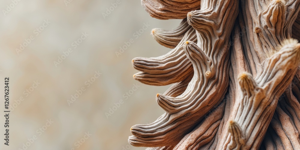 Aufkleber wood texture of gymnocalycium cactus with organic patterns and neutral background ideal for text ove