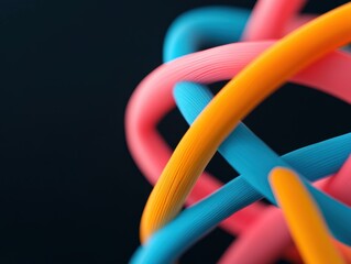 Abstract Colorful Woven Tubes Background