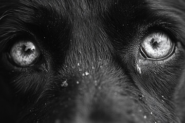 homeless dog in a shelter looks around with hopeful eyes.