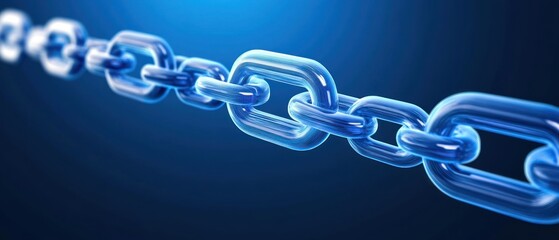 Abstract Blue Chain: Digital Connectivity and Linkage
