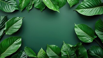 Lush Green Leaf Background with Ample Space for Text Ideal for Nature-Themed Designs or Eco-Friendly Promotions