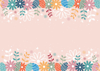 Obraz premium Cornice di Pasqua con fiori colorati