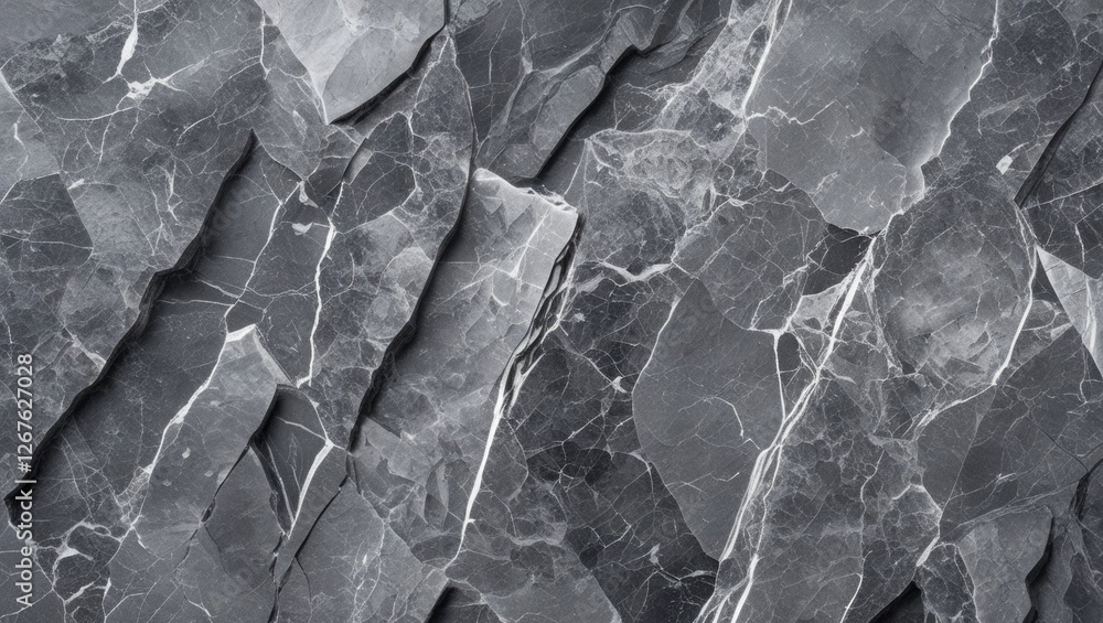 Poster Gray marble texture background with intricate veining and natural patterns ideal for design and architectural projects.