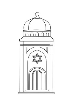 black and white synagogue building outline clip art preview