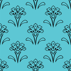  Elegant Floral Line Art Pattern Seamless Botanical Design