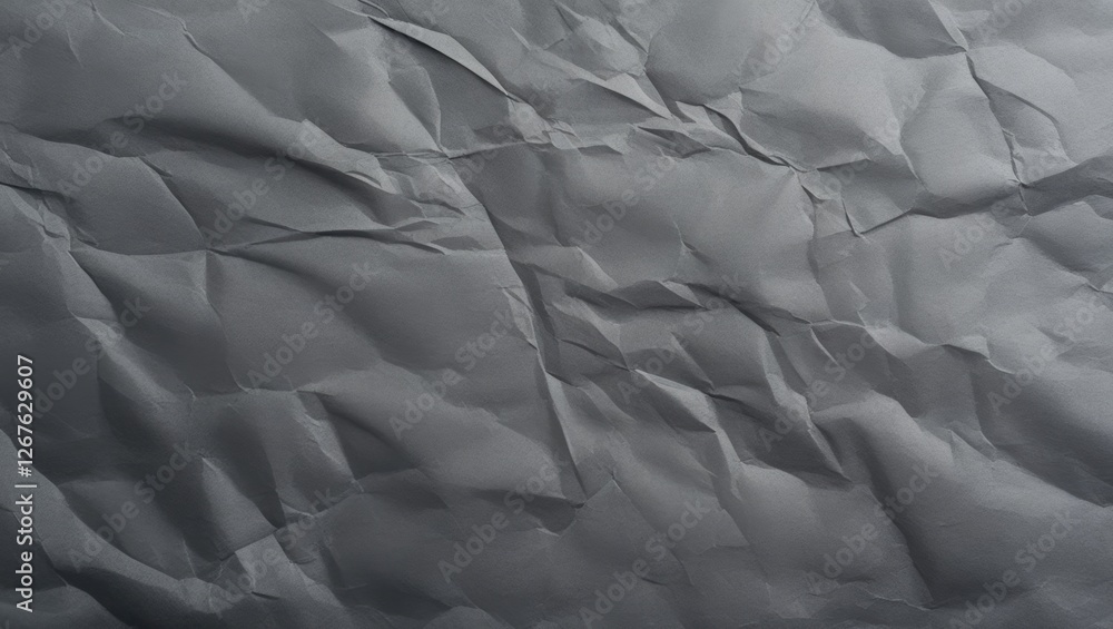 Poster crumpled grey paper texture background for creative designs and artistic projects