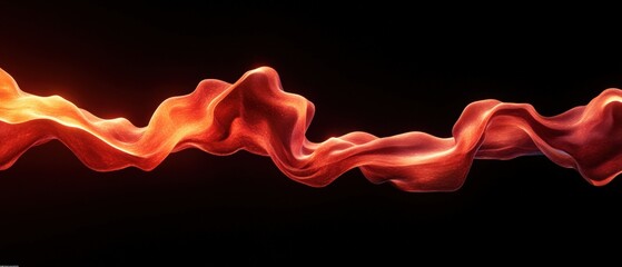 Abstract Red Wave on Black Background