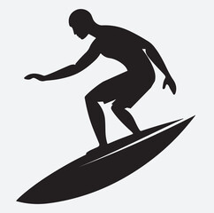 a surfer performing various surfing maneuvers on a surfboard3 silhouette vector art illustration, vector illustration of a surfer