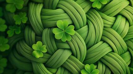 Obraz premium Celtic knot pattern with clovers, St. Patrick’s Day celebration