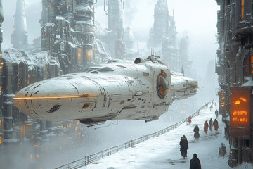 Frozen Metropolis, Orbital Commute through Winter's Embrace