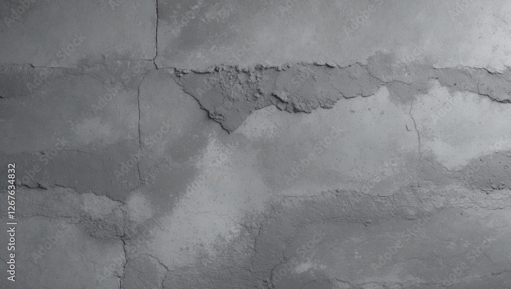 Aufkleber Gray cement floor texture with cracks and uneven surface creating an industrial and modern aesthetic suitable for various design projects.