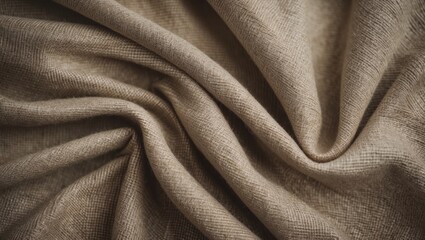 Detailed close-up of a beige textured fabric showcasing intricate patterns and soft draping for stylish textile and background design.