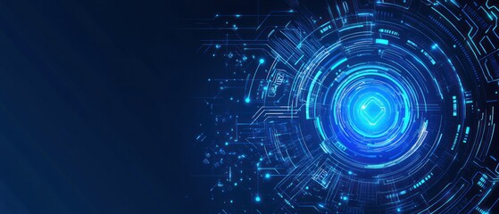 Obraz premium Abstract Digital Technology Background: Futuristic Circuitry and Data Streams