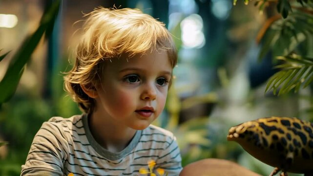 A science exhibition celebrating Darwin Day with interactive displays, books, and evolutionary biology visuals. Visitors explore scientific concepts, evolution, and history in a well-lit educational s - Powered by Adobe