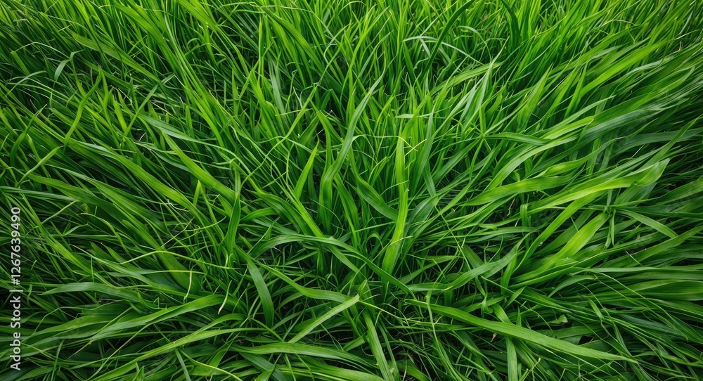 Leinwandbilder Lush Green Grass Texture with Abundant Copy Space for Text Overlay or Design Elements