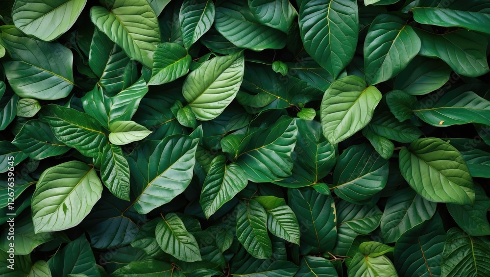 Poster lush green leaves texture creating a natural background ideal for nature-themed projects and designs