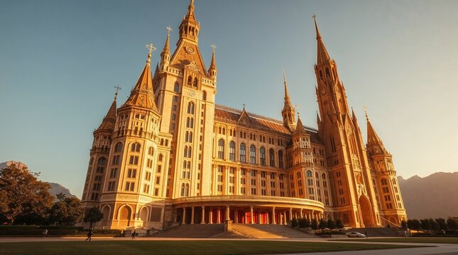 The big golden catle , and blue sky.