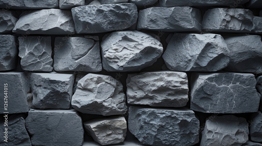 Aufkleber textured grey stone wall background with natural rough stone surfaces ideal for interior design and 