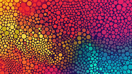 Abstract vibrant dotwork abstract background with circles
