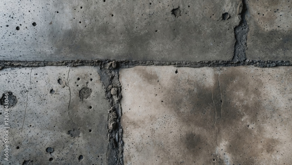 Poster weathered concrete floor texture with visible cracks and stains for industrial or architectural back
