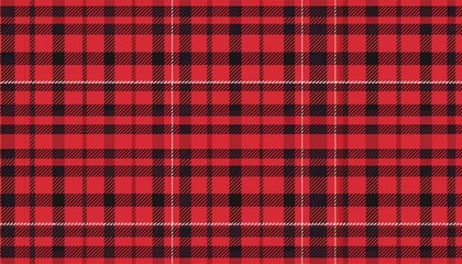 Red Black Lumberjack plaid seamless pattern. Generated image