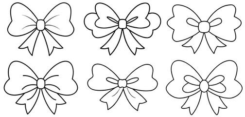 Fototapeta premium Bow with Shamrock Decoration Outline Coloring Page Printable Line Art Drawing