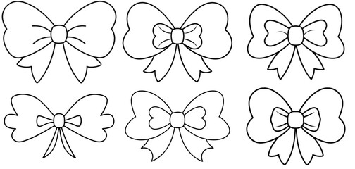 Obraz premium Bow with Shamrock Decoration Outline Coloring Page Printable Line Art Drawing