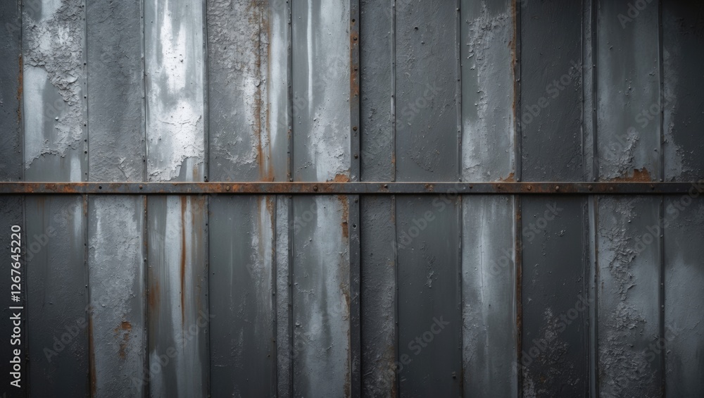Aufkleber industrial grey metal wall with textured surface and rust elements suitable for backgrounds and desi