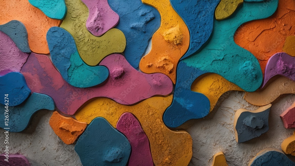 Poster colorful abstract textured wall background with dynamic shapes and vibrant hues for creative design 