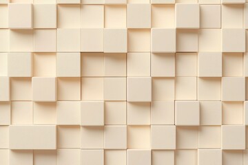 Abstract cream cubes background for design template, geometric pattern, 3D render