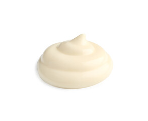 Sample of delicious mayonnaise isolated on white