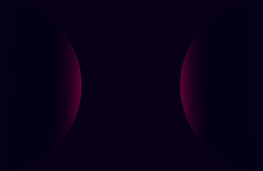 Abstract futuristic background with two dark red glowing spheres on a black gradient backdrop