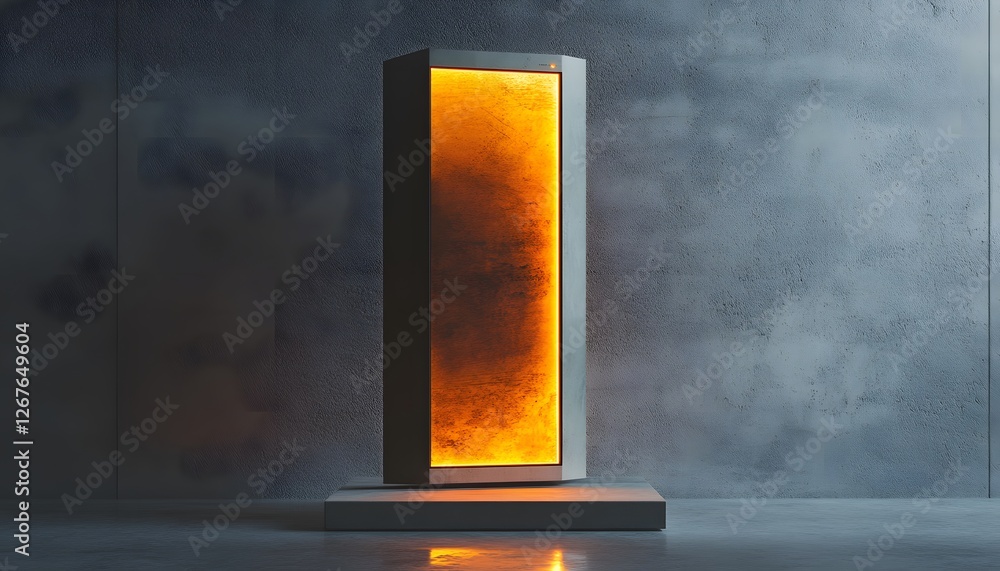 Poster illuminated modern display podium abstract form