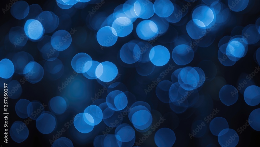 Aufkleber blue bokeh background with soft glowing lights for creative and artistic designs in digital media an