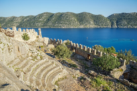 View from the Roman castle of Kalek&ouml;y village in Kekova near Kaş, Turkey