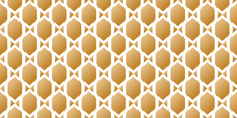 Seamless Islamic Geometric Gold Pattern, Arabic Ornament, for print and background texture