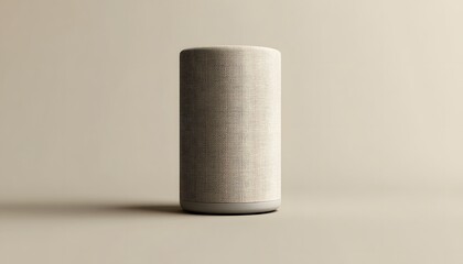 Textured Beige Wireless Speaker Isolated Shot
