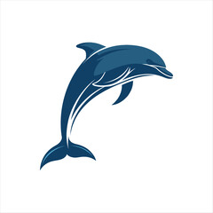dolphin silhouette vector clip art logo design
