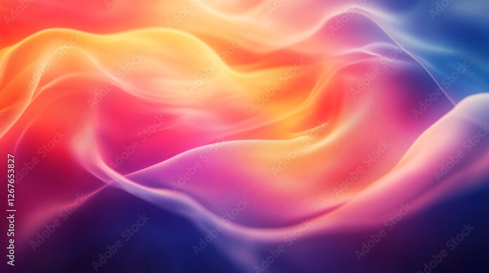 Aufkleber a vibrant, flowing abstract image featuring waves of color transitioning from warm hues to cool tone