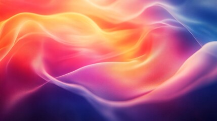 A vibrant, flowing abstract image featuring waves of color transitioning from warm hues to cool tones, creating a dynamic sense of movement.