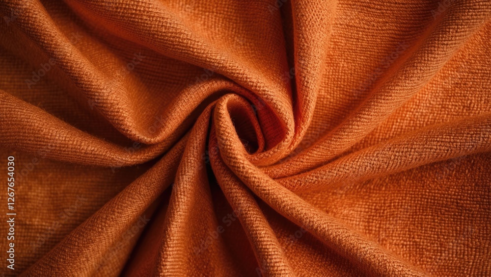 Poster textured orange fabric background showcasing intricate weave patterns in soft fibers for design and 