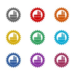 Factory industry icon isolated on white background. Set icons colorful