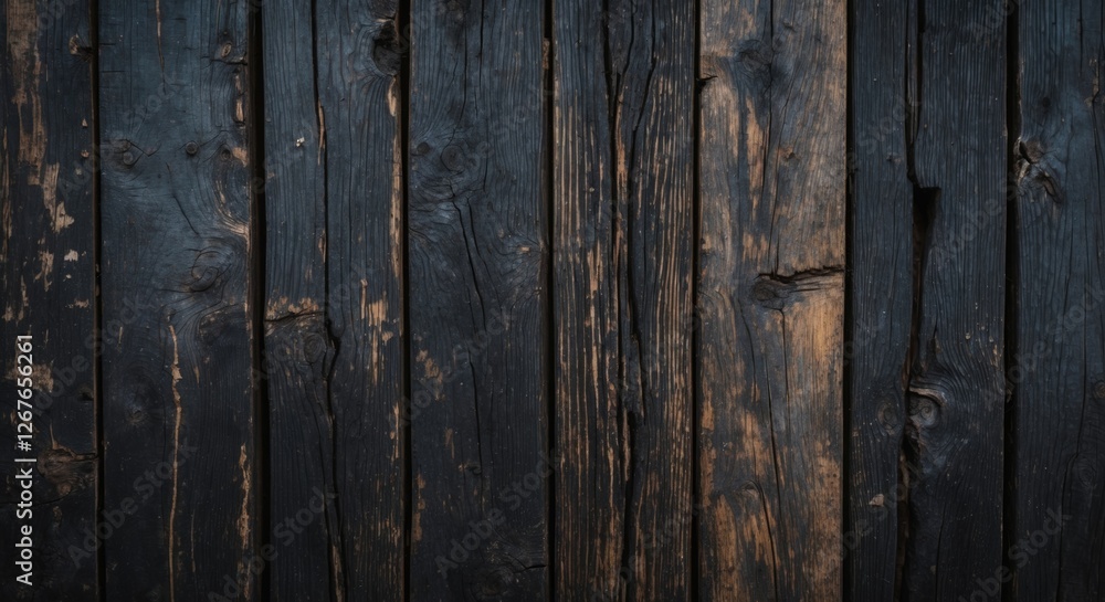 Poster weathered dark wooden planks background with rough texture and subtle highlights ideal for rustic de
