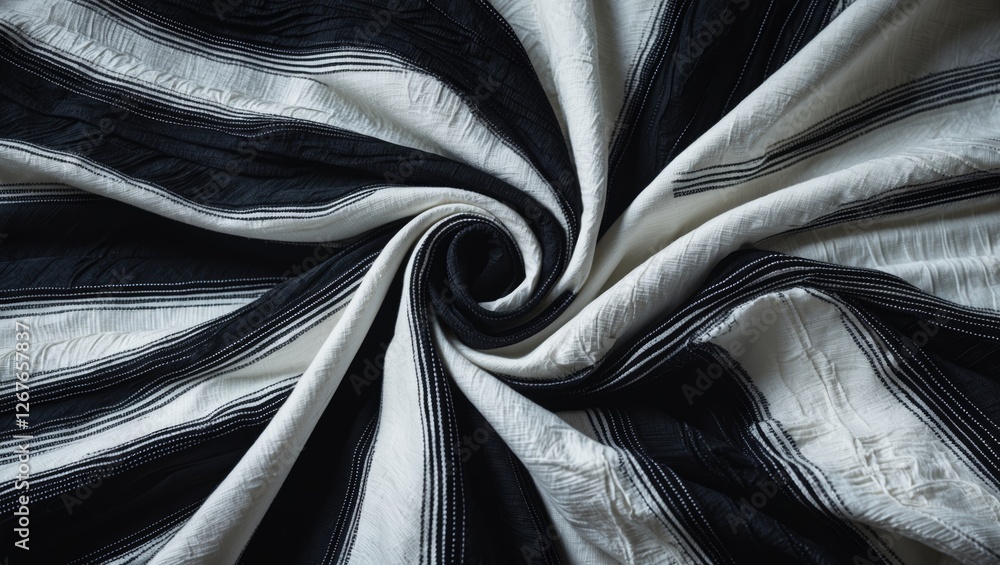 Poster abstract close-up of a black and white woven textile displaying intricate patterns suitable for grap