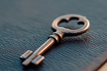 an old key on a textured surface