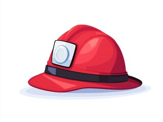 Fototapeta premium Firefighters helmet with builtin light illuminating safety equipment for emergency rescues