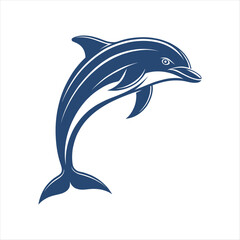 dolphin silhouette vector clip art logo design