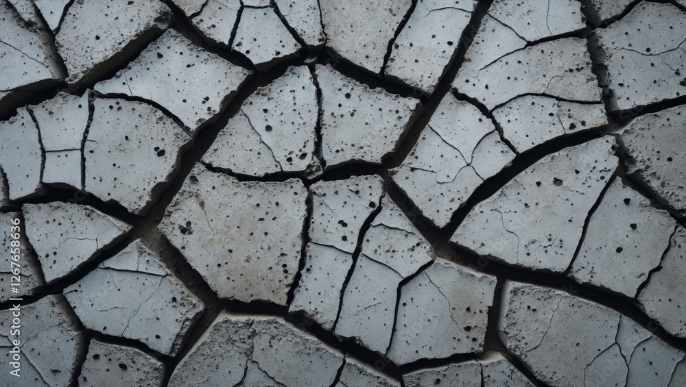 Poster cracked concrete surface texture showing detailed patterns and fissures suitable for backgrounds and
