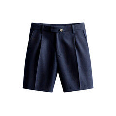 Men's Navy Blue Pleated Shorts - Classic Summer Style